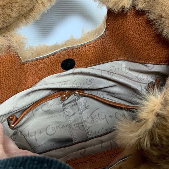 NWT - Foley + Corinna Faux Fur Tan Purse - Picture 6 of 8